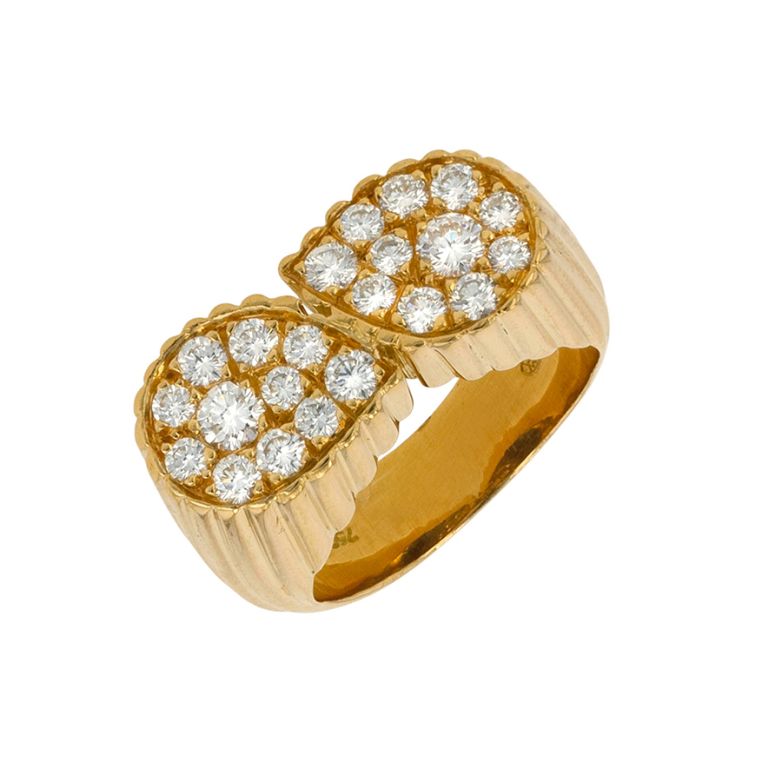 Bague vintage diamants 0.68 carat or jaune 12.10g Comme neuf -  reconditionné disponible sur Gemme Les Bijoux